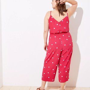 LOFT Plus Red Polka Dot Jumpsuit